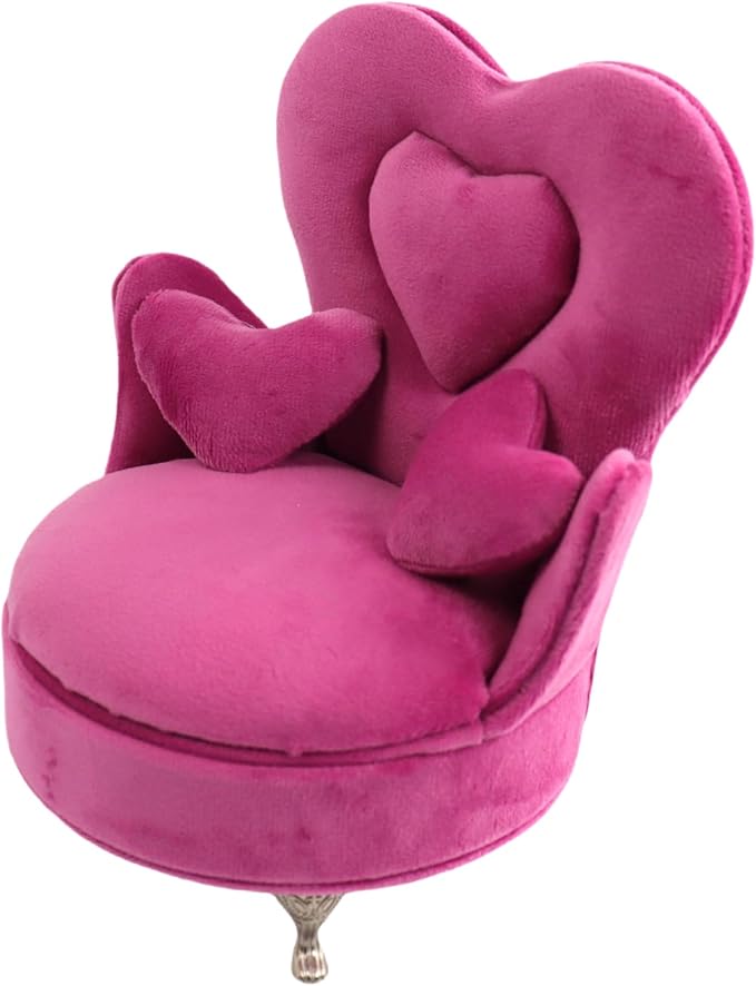 CONCISE Adult Dollhouse Furniture 1/6 1/12 Scale Miniature Velvet Sofa Hidden Jewelry Box for Women 14+ Collectors Ring Earring Necklace Bracelet Trinket Keepsake Storage Diorama Model Kit Display