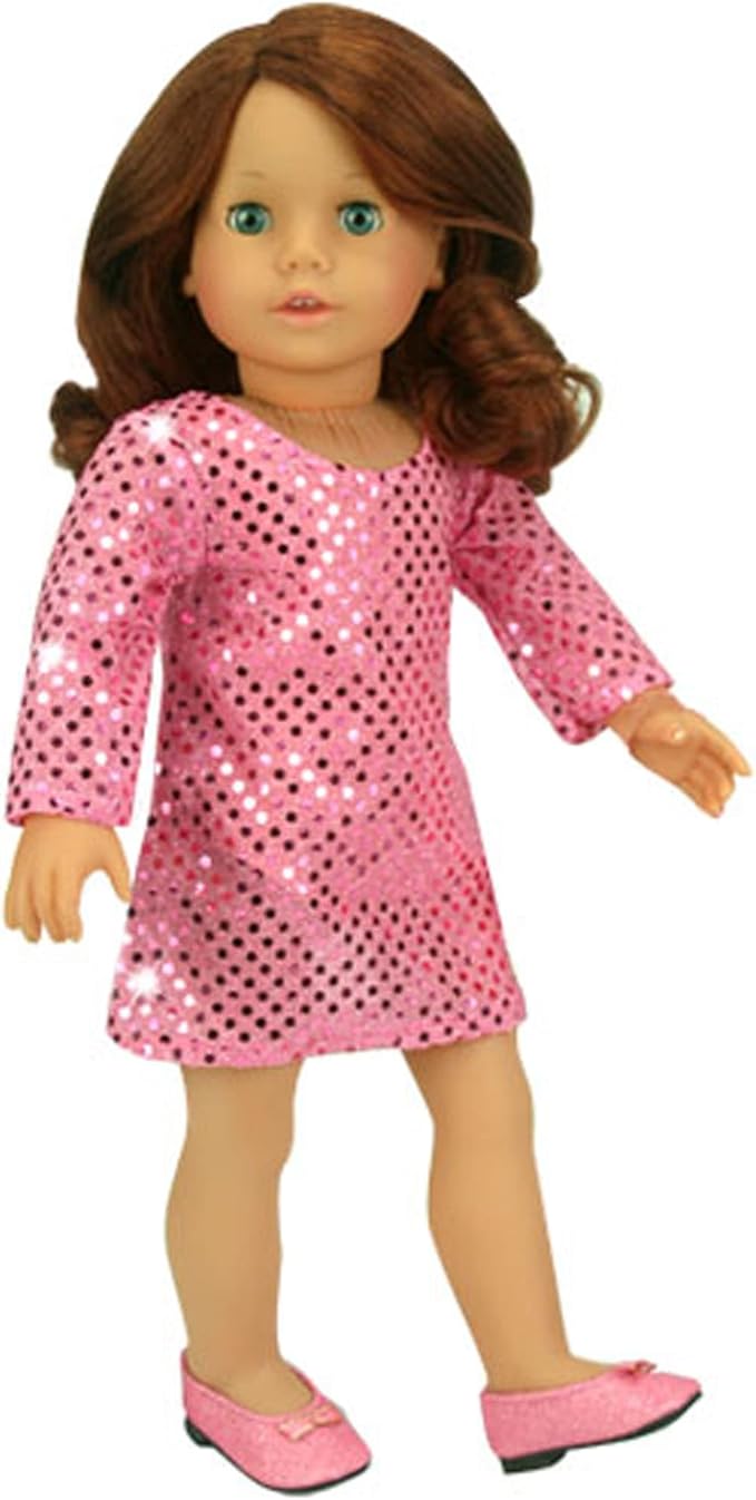 Sophia's - 18" Doll - Glitter Shoes - Light Pink
