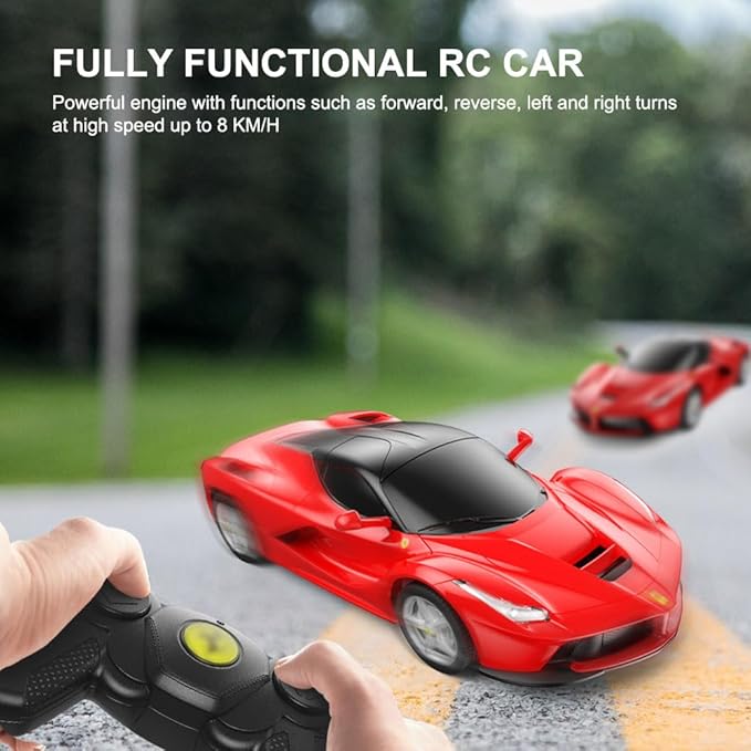 1:24 Scale Remote Control Car for Ferrari, Model RC Cars for LaFerrari with 2.4GHz, Electric Sport Racing Hobby Vehicle Gift for Adults, Kids, Boys, Girls - Red