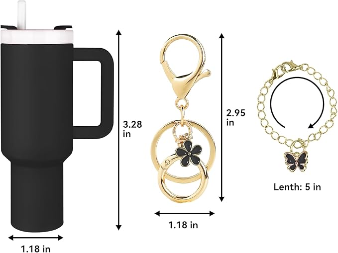 ERTUNA Mini Tumbler Keychain Accessories for Stanley Cup, 2 Way Cute Charms Chapstick Lip Balm Holder for Women Purse Handbag