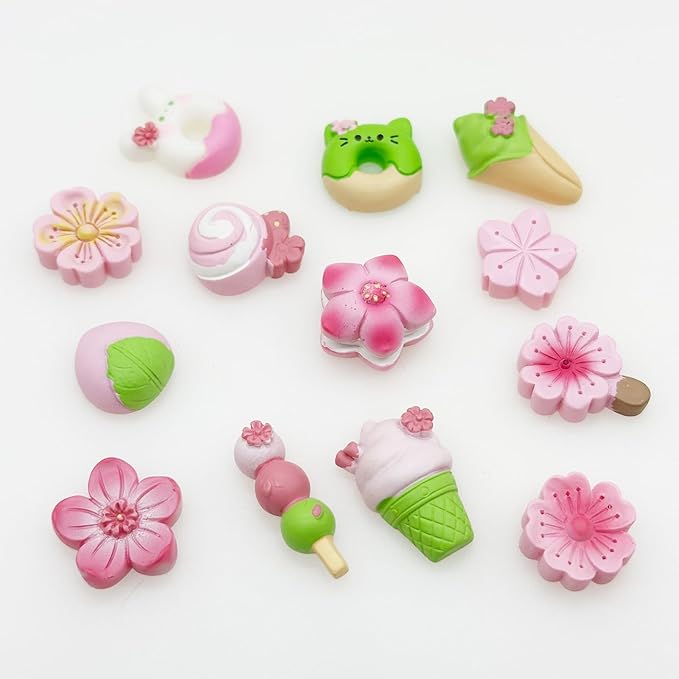 Cayway 13 PCS Mini Resin Flowers, Micro Landscape Miniature Flower, Mini Accessories Flowers for DIY Art Crafts, Zen Garden, Micro Landscaping Decoration