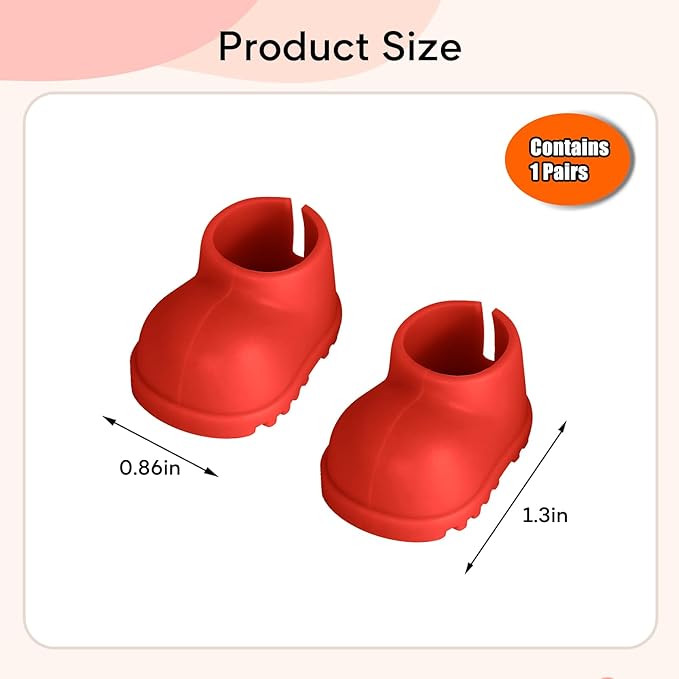 sunla Doll Shoes for 17cm Doll, Cute Mini Shoes Accessories for 17cm Dolls Sitting Standing Series, Silicone Doll Rain Shoes Boots(1 Pair Red)