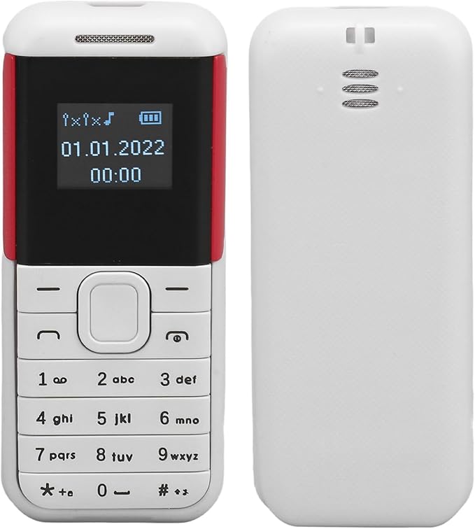 GOWENIC Small Mini Phone, 2G GSM Dual SIM Unlocked Smartphone, 0.66inch Screen 380mah Kids Small Smartphone, Bluetooth Sound Player Basic Phone (White)