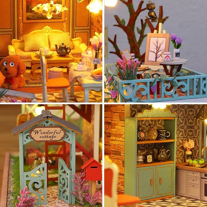 CRIOLPO DIY Miniature Doll House Kit, Inventive Room with Furniture, Tiny House Crafting Set, Miniature House Kits for Adult, Ideal for Hobbyists, for Unleashing Your Creativity - Jungle Sanctuary