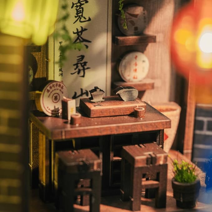Anavrin Book Nook Kit Lijiang Ancient Town DIY 3D Wooden Puzzle Booknook for Adults, Teens and Book Lovers, Bookshelf Insert Library Decor, Creative Gift for Family, Friends, and Elderly