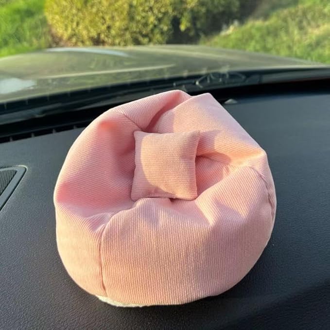 Handmade Bean Bag Chair for Doll Sofa Seat, Mini Sofa Suitable for 17 CM Dolls, Practical Accessories Suitable for Blind Box Enthusiasts and Collectors (Pink)