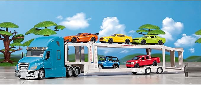Siku 2717, Freightliner Cascadia, Toy Tractor, 1:50, Plastic/Metal, Blue, Opening Bonnet, Coupling for Combining Super Trailers in 1:50