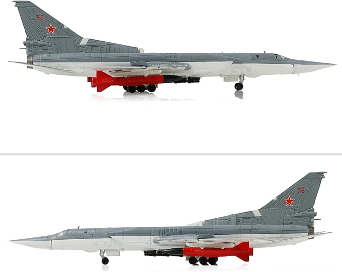 1/144 Tupolev Tu-22M Backfire Heavy Bomber Aircraft Model Russia Bomber Aircraft Model Metal Diecast Plane with Display Stand Collection Gift for Adults