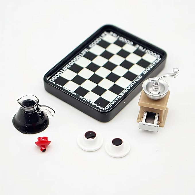 Dollhouse Miniature Coffee Shop Set, 1:12 Scale Mini Café Accessories, DIY Dollhouse Display Kit, Detailed Tiny Café Scene Kit for Collectors & Crafts
