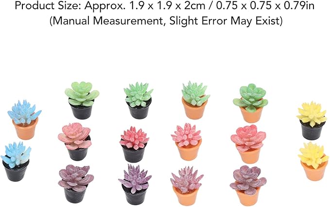 Agatige 16pcs Dollhouse Potted Plants, Resin Miniature Dollhouse Plants for 1:12 Dollhouse