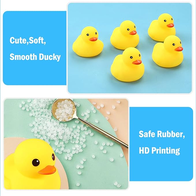 YUERFEILA Bath Duck Toys 30 PCS Mini Rubber Ducks Squeak and Float Duckies Baby Shower Toy Party Decoration for Toddlers Boys Girls(1.6'')