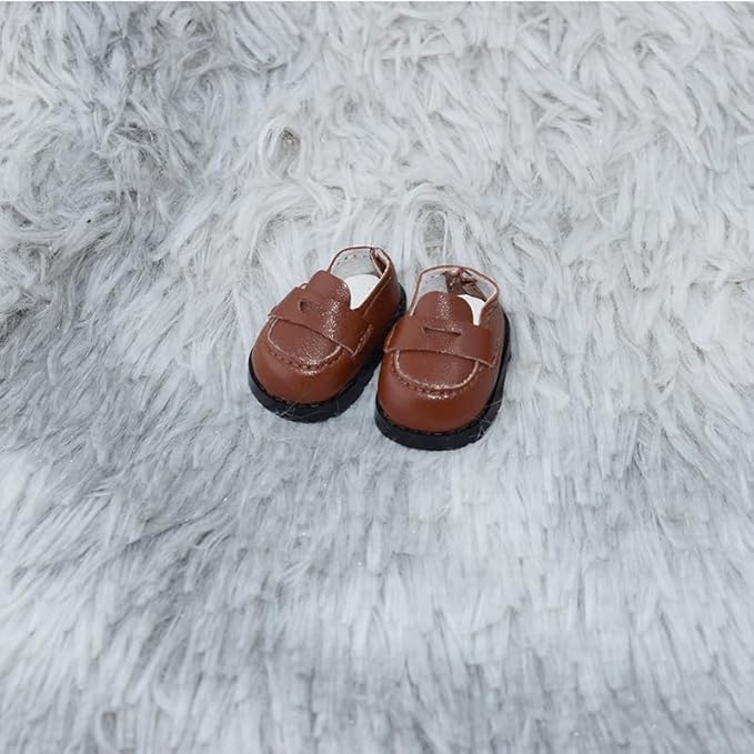 Compatible with Labubu Doll Shoes for 17cm Doll,Shoes Used for Labubu Accessories (B-Dark Brorn)