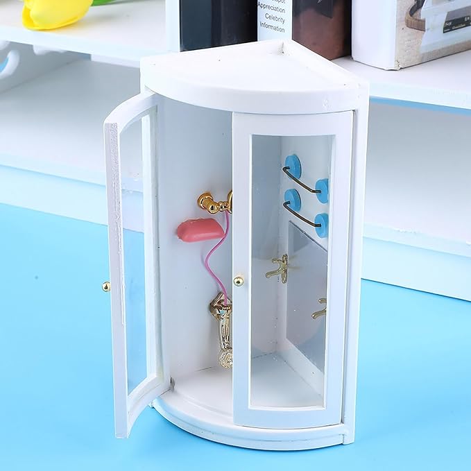 Miniature Wooden Shower Room Miniature Furniture Doll House Asseccories Doll House Furniture for Dollhouse