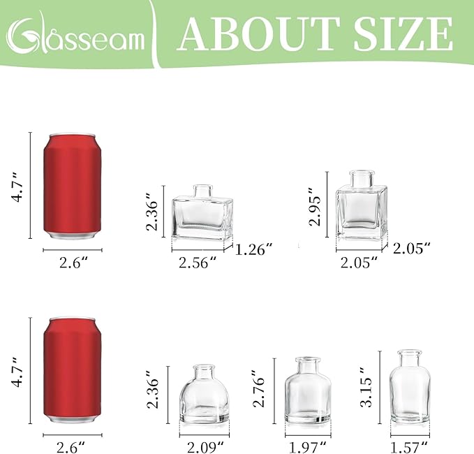 Glasseam Mini Glass Bud Vases: Small Clear Vases for Centerpieces Cute Tiny Flower Vase Set of 10 for Flowers Modern Centerpiece Decor for Wedding Party Dining Room Decoration