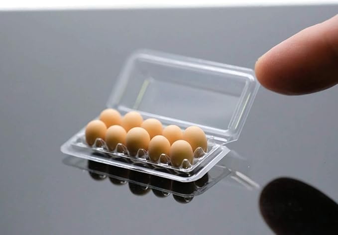 10 Egg Carton 4.5X1.5 cm Dollhouse Miniature Kitchen Food Supply