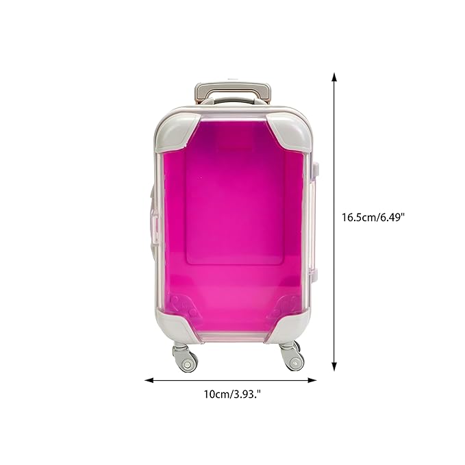 Kiyza False Eyelash Storage Box, Portable Travel Organizer Mini Luggage False Eyelash Tray Makeup Tool (ROSE RED)