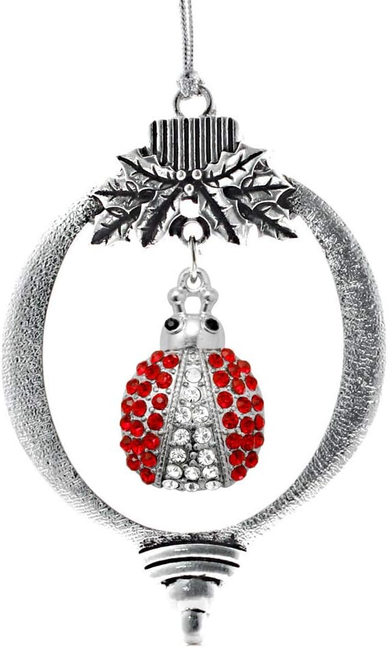 Inspired Silver - Lady Bug - Silver Christmas Ornament - Unique Charm Christmas Tree Ornament - Holiday Hanging Decoration