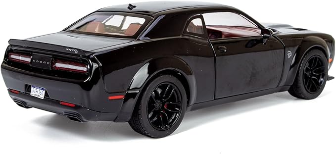 All Star Toys 2018 Challenger SRT Hellcat Widebody Black with Red Interior 1/24 Diecast Model Motormax 79350 Exclusive Edition