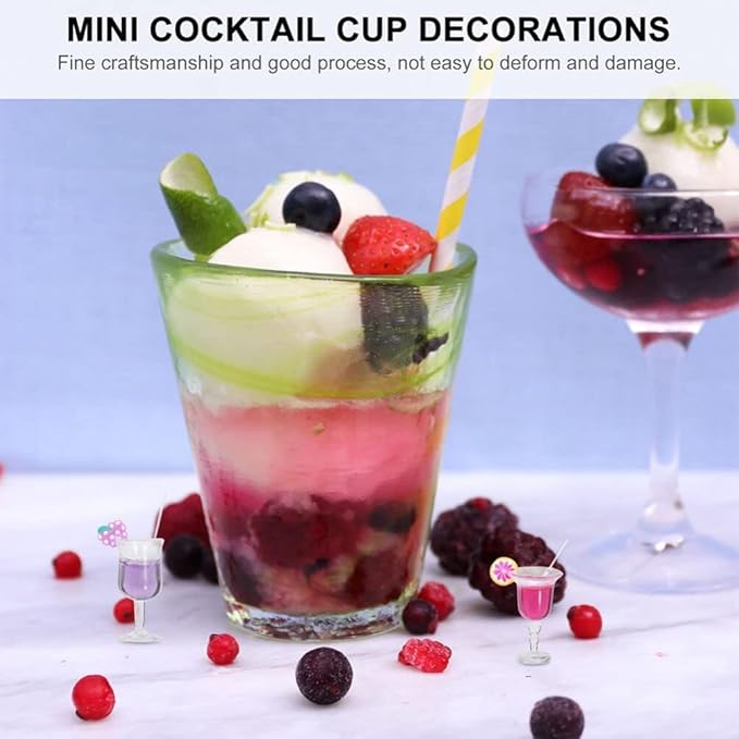 4 Pcs Miniature Dollhouse Juice and Wine Bottle Set – Resin Cocktail Cups and Beverage Bottles, Simulated Drink Models for Dollhouse Kitchen Decor, 1.37 x 0.39 Inch Mini Props for DIY Craft Display