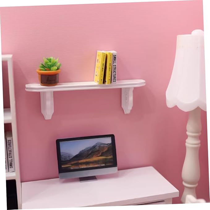 Doll House Wall Shelf Set Miniature Storage Shelves 1:12 Scale Miniature Furniture for Dollhouse