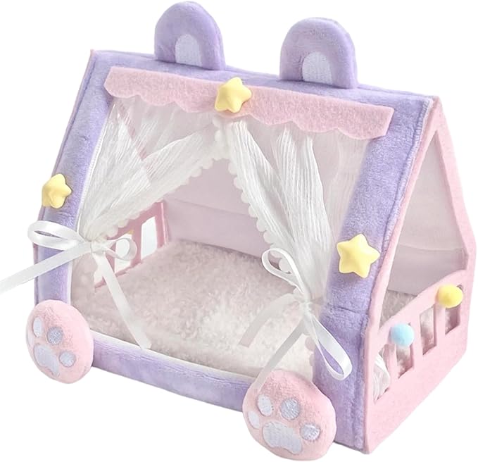 Mini Doll Tent Bed | Adorable Miniature Tent House Crib | Nursery Accessory Decorative Toy for Dolls & Stuffed Animals for Kids Girls Pretend Play