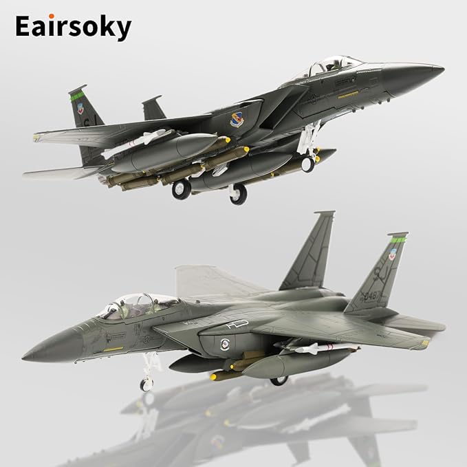 1:100 Scale F-15E Eagle Metal Fighter Jet Model Military Die-cast Aircraft Models for Collection or Gift