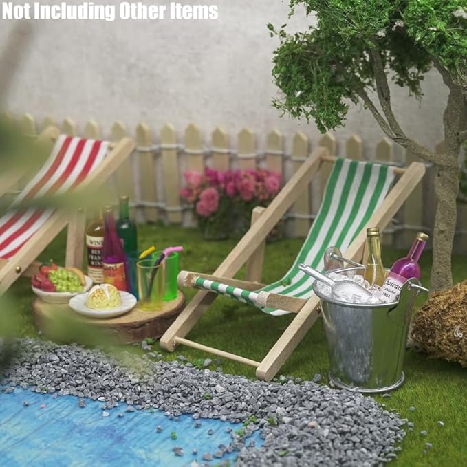 Odoria Dollhouse Drinking Beverages Miniature: 1/12 Scale Wine Liquor Ice Drinks Bottles for Fairy Elf Party Summer Beach - Mini Bar Alcohol Whiskey Cocktail Glasses Realistic Props Models