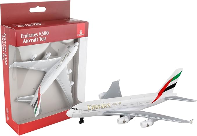 Daron Toy Airplane RT9904 – Emirates A380 – Die-Cast Metal Model Airplane Toy with Plastic Parts for Kids Ages 3+