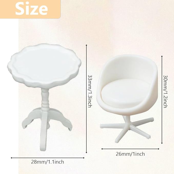 5 Pcs 1:25 Scale Miniature Classic European Style Armchair Set for Mini House Decor