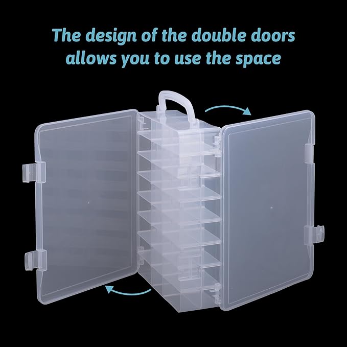 48 Slots Mini Brand Storage Case with Mini Brands Collector Toys,Transparent Compartment for Miniatures(Case Only)