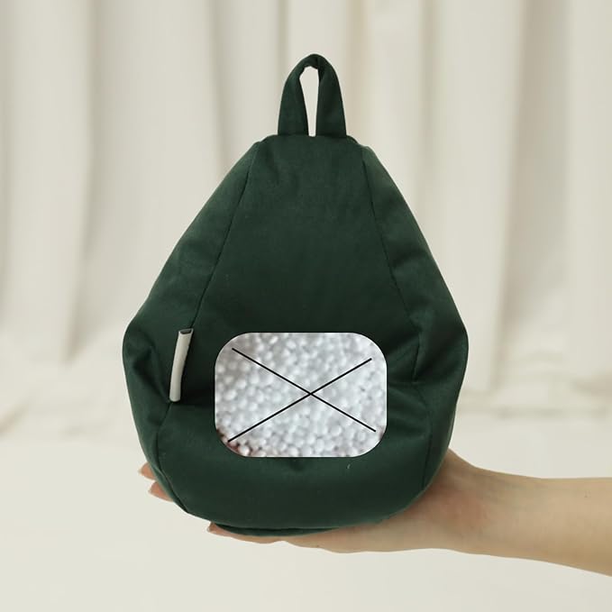 2pcs Cover of Mini Bean Bag Chair Cell Phone Holder (No Filler) Ultra Soft Micro Suede Anti Slip Miniature Bean Bag Couch Dark Green