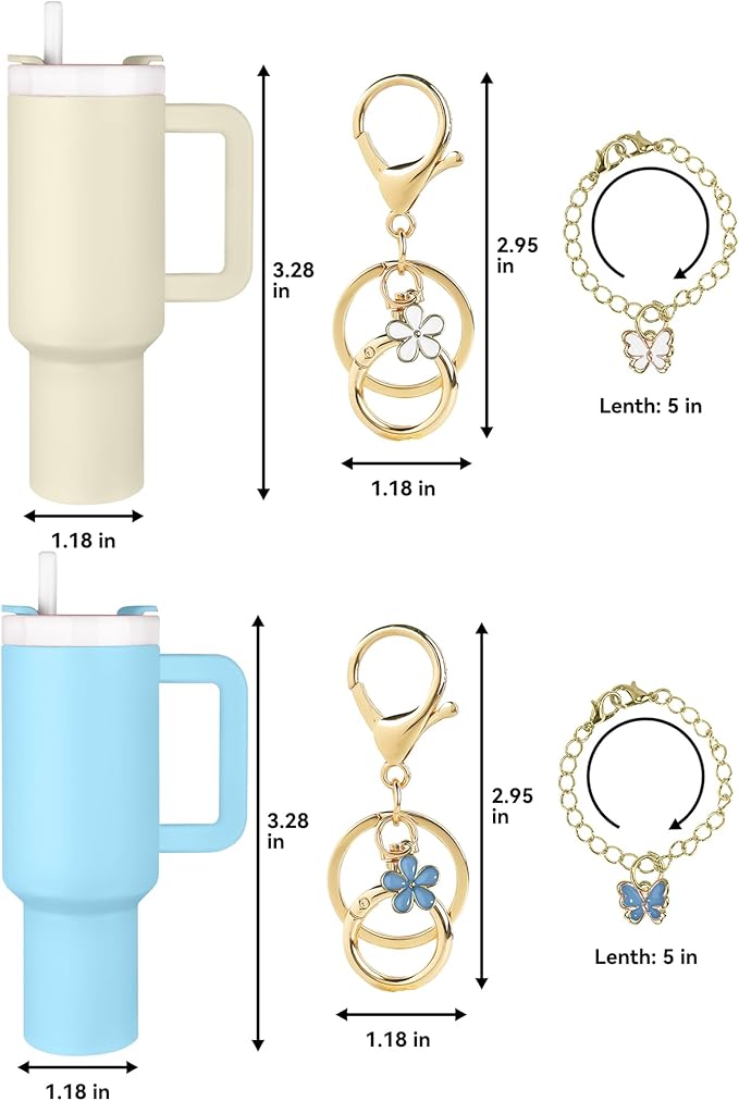ERTUNA Mini Tumbler Keychain Accessories for Stanley Cup, 2 Way Cute Charms Chapstick Lip Balm Holder for Women Purse Handbag