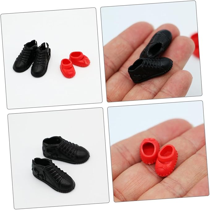 FOYTOKI Miniature Doll Shoes Set 10 Pairs 1 12 Scale Mini House Accessories Realistic Mini Shoes for Dollhouse Decoration and Craft Projects