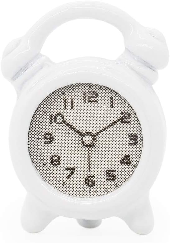 Odoria 1/12 Miniature Alarm Clock Dollhouse Decoration Accessories, White
