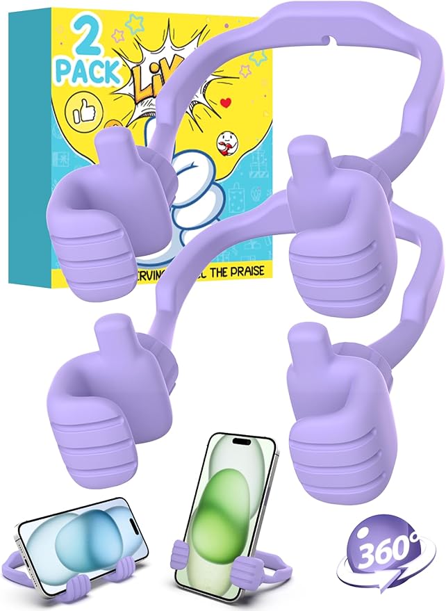 Stocking Stuffers for Teens Girls Boys Adults Cell Phone Stand: UPGRADE Adjustable Thumbs Up Lazy Phone Holder for Desk Cool Gadgets Fun Birthday Gift Ideas for Kids Teenager Women Gifts for Christmas