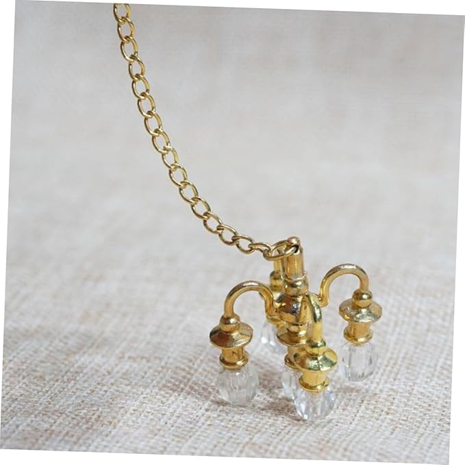 Boys and Girls-Friendly Mini Chandelier Ornaments 1:12 Scale Playing House Toy DIY Accessories