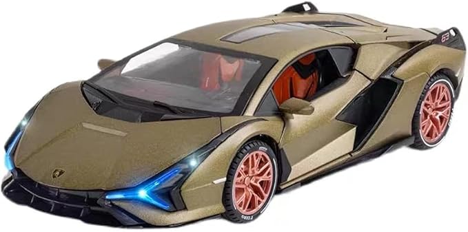 SASBSC Lamb Toy Cars Sian Diecast Metal Model Car with Light and Sound Fkp3 Pull Back Car Toys for 3+ Year Old Boys (Green-1 24)