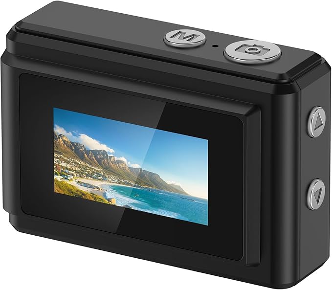 Tangxi Mini Keychain Digital Camera for Students, 1080P 12MP Small Camera Video Recorder, 6 Filters, 0.96 Inch LED Display for Travel Study Recording (Black)