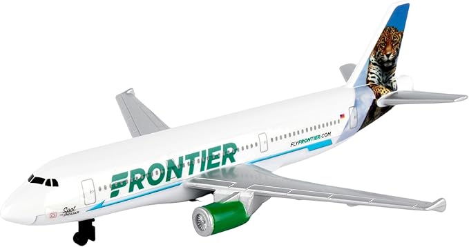 Daron Toy Airplane – Frontier Airlines – Die-Cast Metal Model Airplane Toy with Plastic Parts for Kids Ages 3+