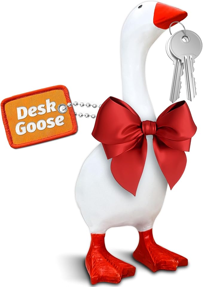 Desk Goose Magnetic Goose Key Holder, Desk Goose 7 Inches Desktop Goose with Upgraded Magnetic Beak, Home Decor Table Decorations for House Warming Gifts (Goose Only)