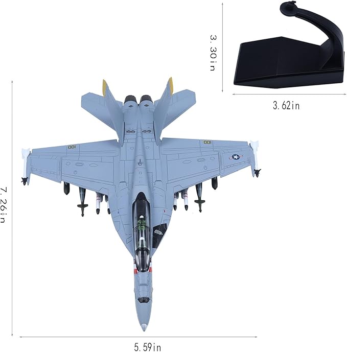 F-18 Super Hornet Die-cast Airplanes-1/100 Scale Bounty Hunter Fighter Attack Metal Aircraft Model for Collector, Aviation Enthusiast-Premium Collectiable with Display Stand