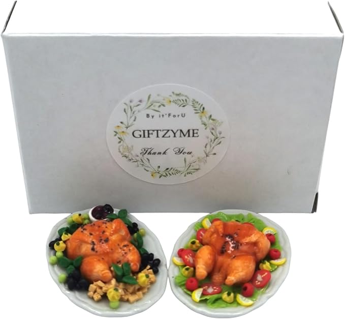 Dollhouse Food Set 2 Roasted Turkey Dollhouse Miniature Food,Tiny Food, Doll Collectibles,Doll Food, Miniature Food Toys Real for Dollhouse Kits