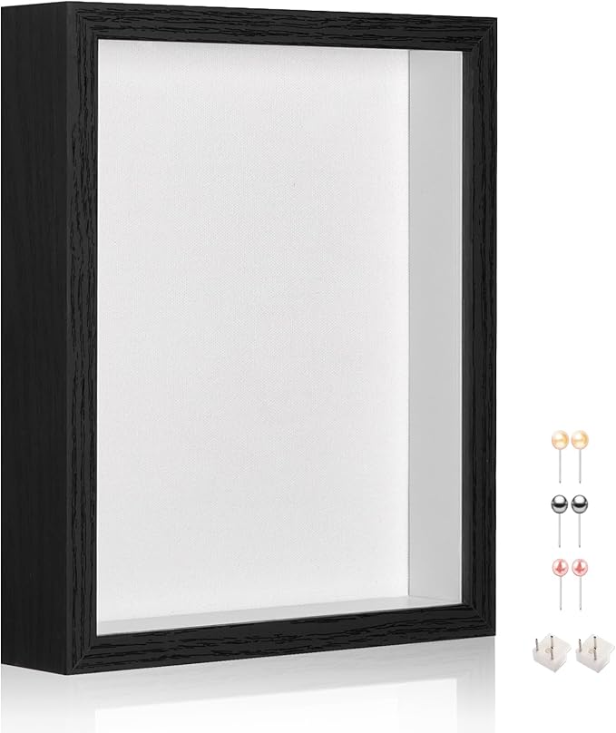 12x16 Shadow Box Picture Frame Display Case with Soft Linen Back-Thickened Panel,Large Black Deep Shadow Box Frame 12x16 for Jersey Graduation Items Flower Craft Memorial Gifts