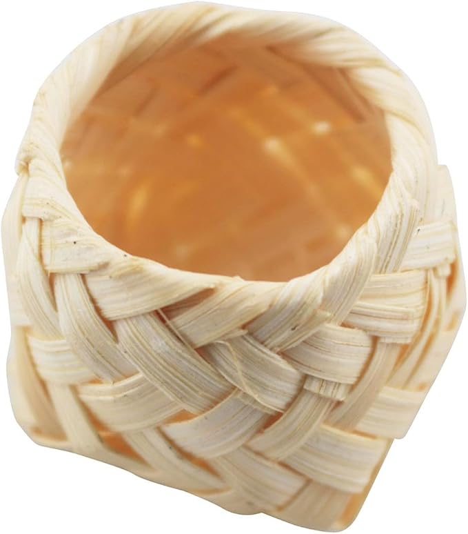 TAODAN Miniature Bamboo Basin 3x2.5cm Toy Accessories Suitable for Bedroom/Dining Room/Study/Outdoor Micro Scene Decoration