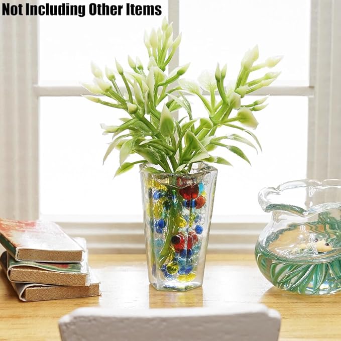 Odoria 1/12 Miniature Potted Plants Dollhouse Decoration Accessories, Multicolored