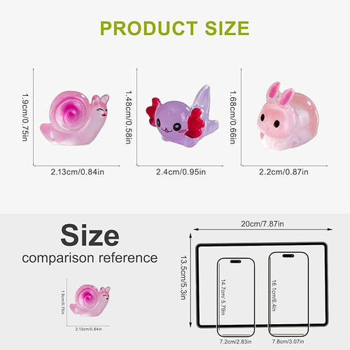 127pcs Mini Resin Animals Figures Bulk Pack-18 Miniature Animal Types with Glowing Effect for Fairy Gardens,Aquariums,Dollhouse,DIY Collection