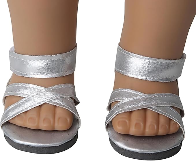 MSYO 19 Pcs Doll Shoes & Accessories for 18 Inch Dolls,7 Pairs Seasonal Styles with Doll Snow Boots/Sandals/Sequins/Shoes/ Socks/Glasses,Non-Slip Pretend Play Gift for Girls (Fits Standard 18 Dolls)