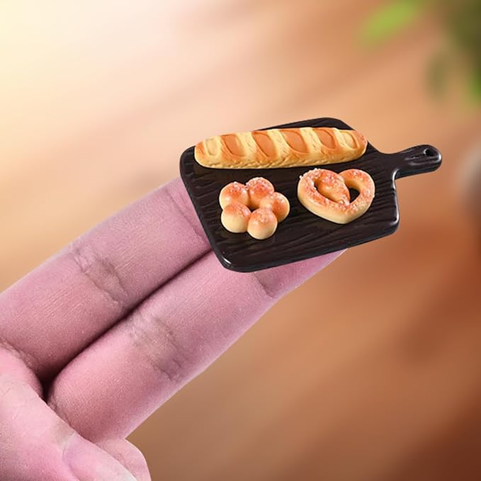 3Pcs Mini Wood Grain Tray Shape Resin Silicone Molds 3D Tiny Tray Epoxy Casting Molds for DIY Micro Resin Dollhouse Fairy Garden Kitchen Miniatures Landscape Decor