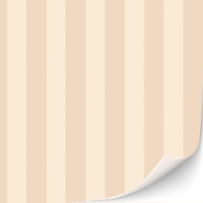 3 Sheets Self-Adhesive Wallpaper for Dollhouses - Scale 1:12 Modern Art Deco Wallpaper (Creme Colored Stripes)