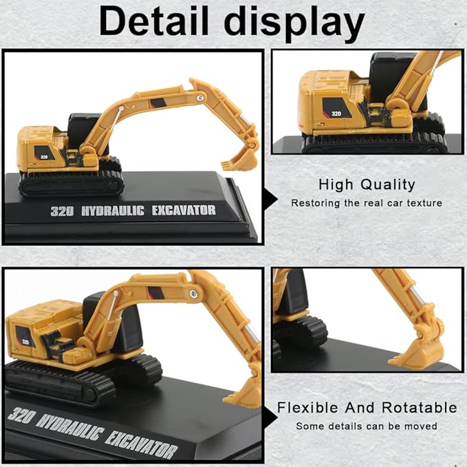 EROCK 1:160 N Scale Alloy Construction Vehicles - 1 Pcs, Die Cast Mini Construction Truck Toys, Engineering Vehicle Model for N Scale Railroad, Train Set, Collection, Age 8+